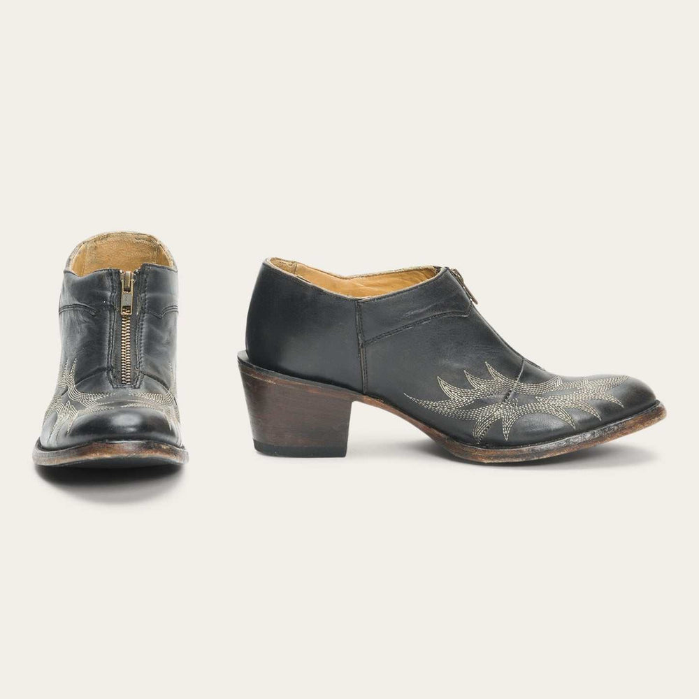 Damen Stetson Nicole Lederstiefel Handgefertigt Schwarz