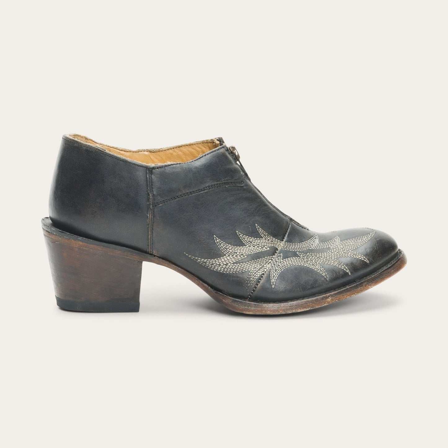 Women's Stetson Nicole Leather Boots Handcrafted Black - yeehawcowboy