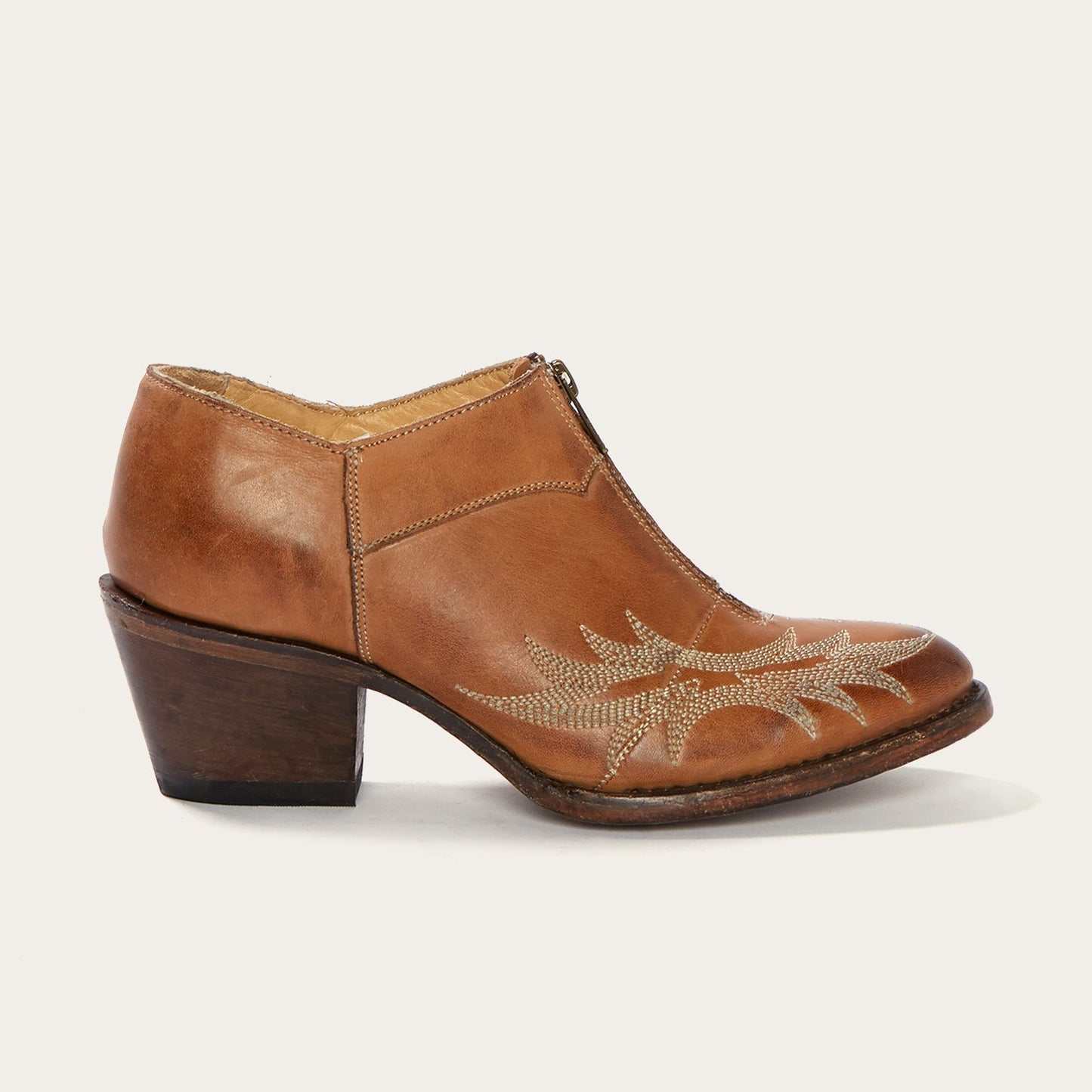 Women's Stetson Nicole Boots handcrafted brown leather round toe vintage style