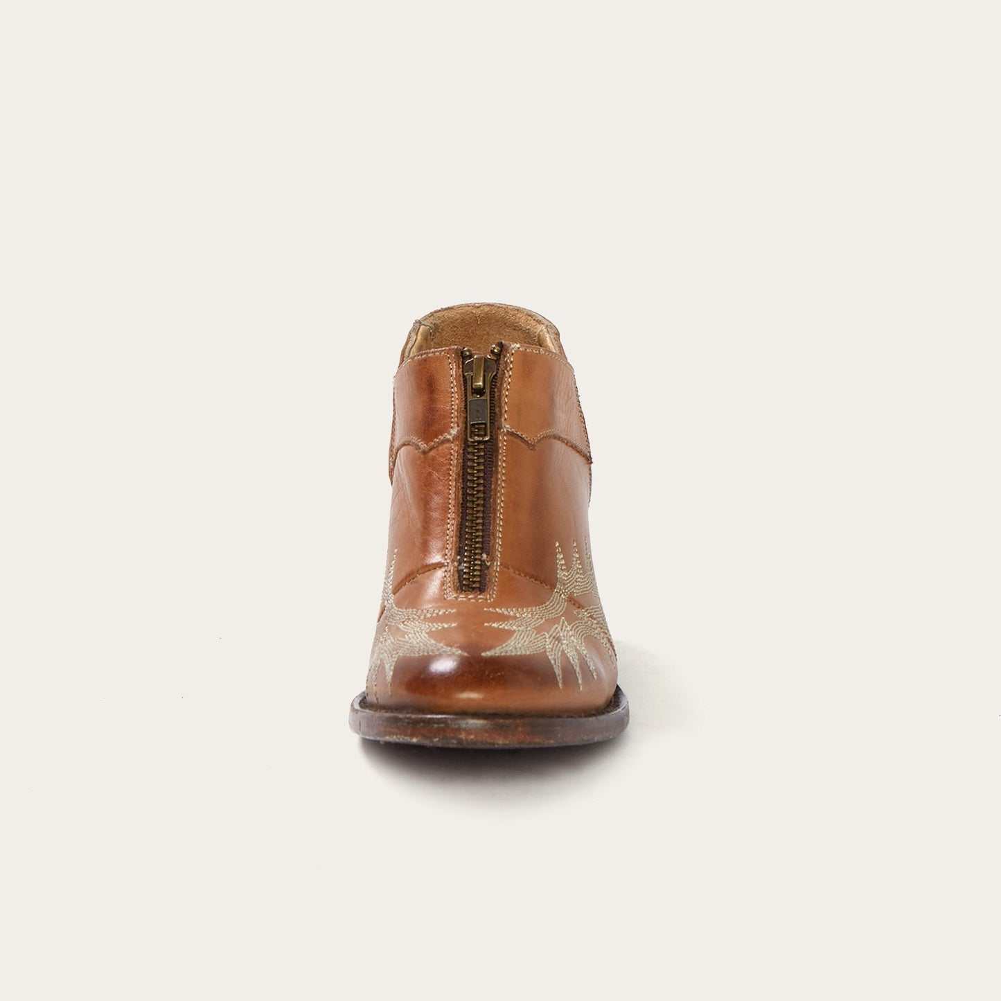 Women's Stetson Nicole boots brown handcrafted round toe leather vintage style