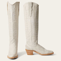 Women's Stetson Sarah Leather Boots Handcrafted Cream