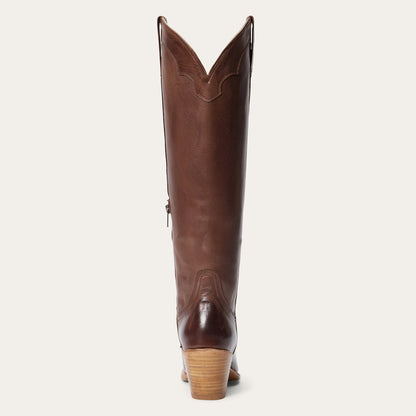 Damen Stetson Sutton Lederstiefel Snip Toe Handgefertigt Braun