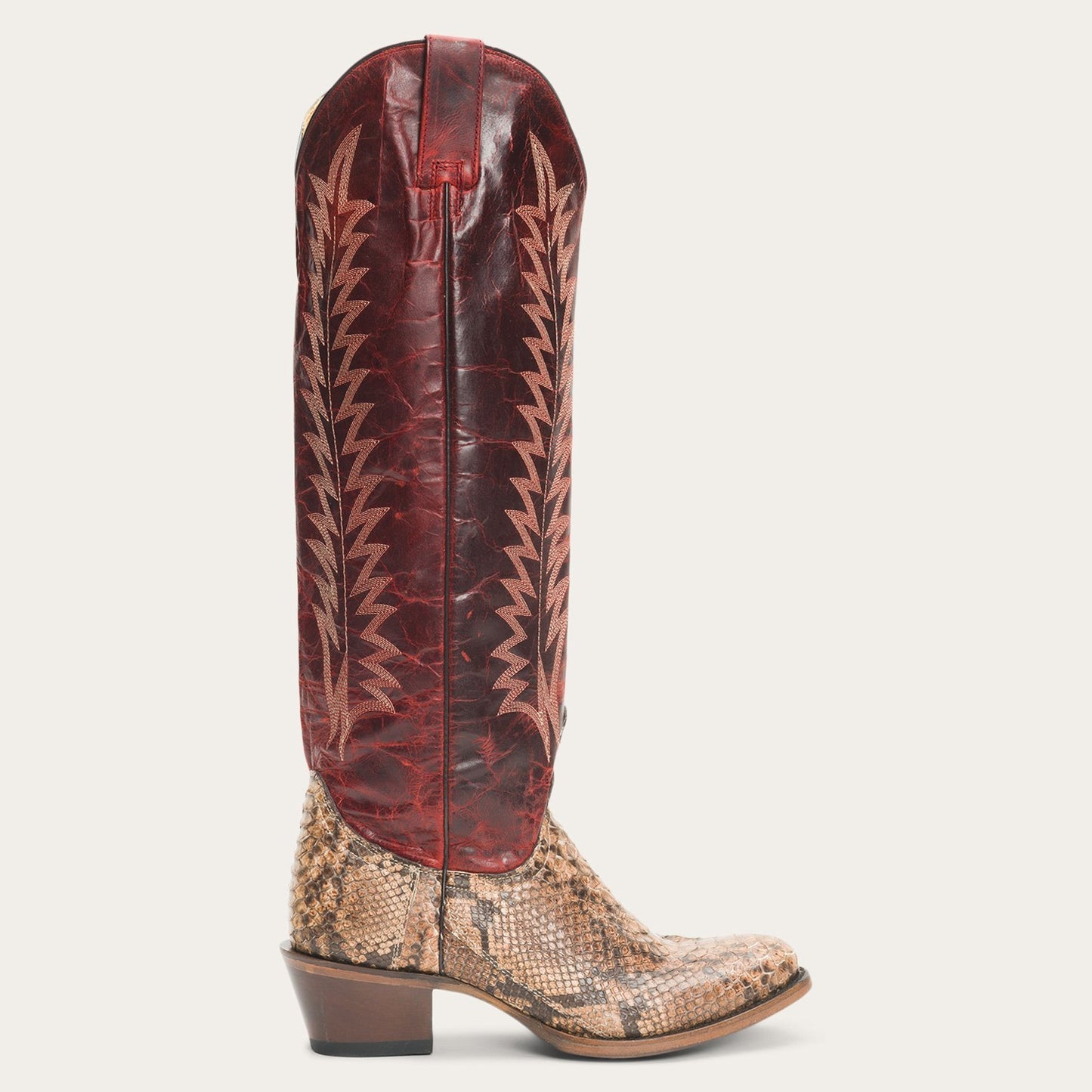 Women's Stetson Ruby Python Boots Handcrafted Brown - yeehawcowboy