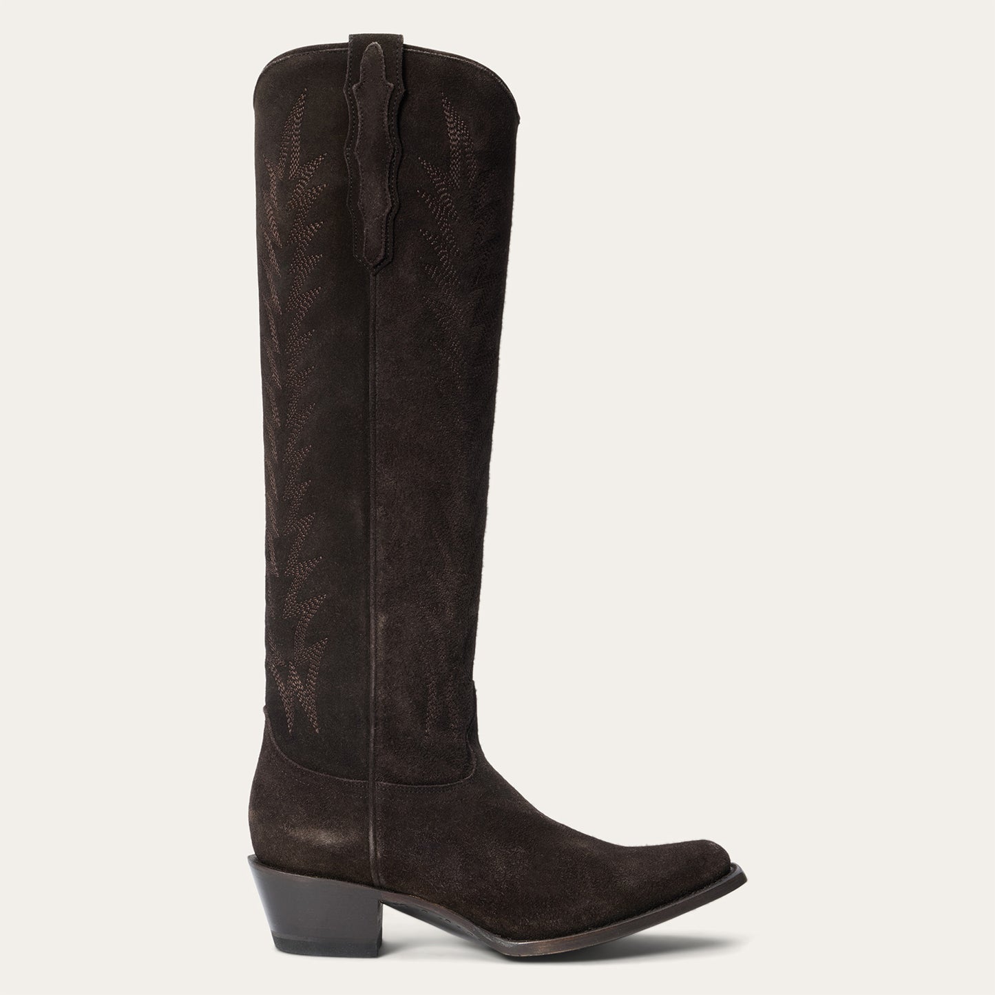 Women's Stetson Sissy Suede Boots Square Toe Handcrafted Brown