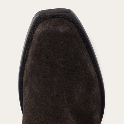 Women's Stetson Sissy Suede Boots Square Toe Handcrafted Brown