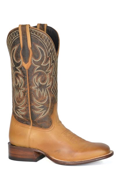 Botas de cuero Stetson Bowie para hombre, hechas a mano, colección JBS, color marrón