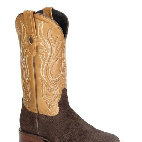 Botas de caña alta con puntera cuadrada y diseño de cocodrilo de Stetson Houston para hombre, colección JBS, hechas a mano, color negro
