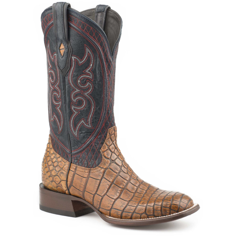 Men's Stetson Roundup Taupe Alligator Boots Handcrafted JBS Collection Honey