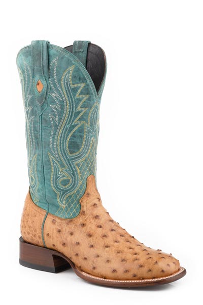 Men's Stetson Ozzy Full Ostrich Boots Handcrafted JBS Collection Tan