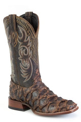Men's Stetson Amazon Pirarucu Boots Handcrafted JBS Collection Brown