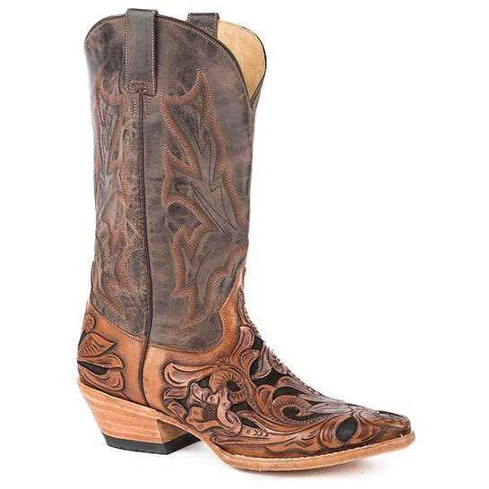 Stetson Wicks Herren Lederstiefel Handgefertigt Braun