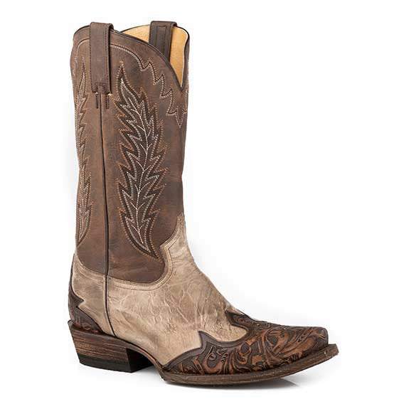 Botas de cuero para hombre hechas a mano Stetson Blaze en color tostado