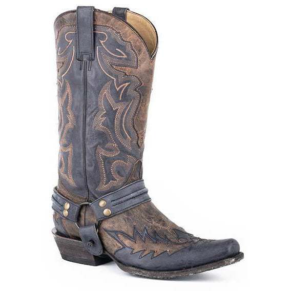 Men's Stetson Outlaw Bad Guy Leather Boots Handcrafted Tan