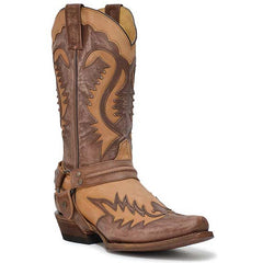 Men's Stetson Outlaw Boots Handcrafted Washed Brown