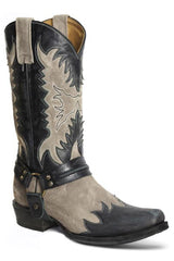 Men's Stetson Outlaw Rock Star Leather Boots Handcrafted Gray