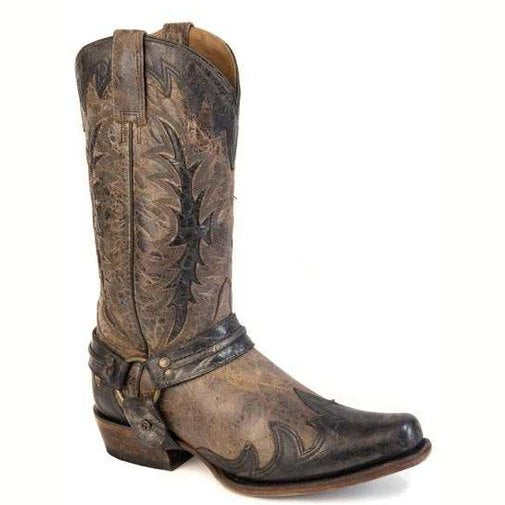 Men's Stetson Outlaw Josie Rider Boots handcrafted brown leather square toe cowboy boots