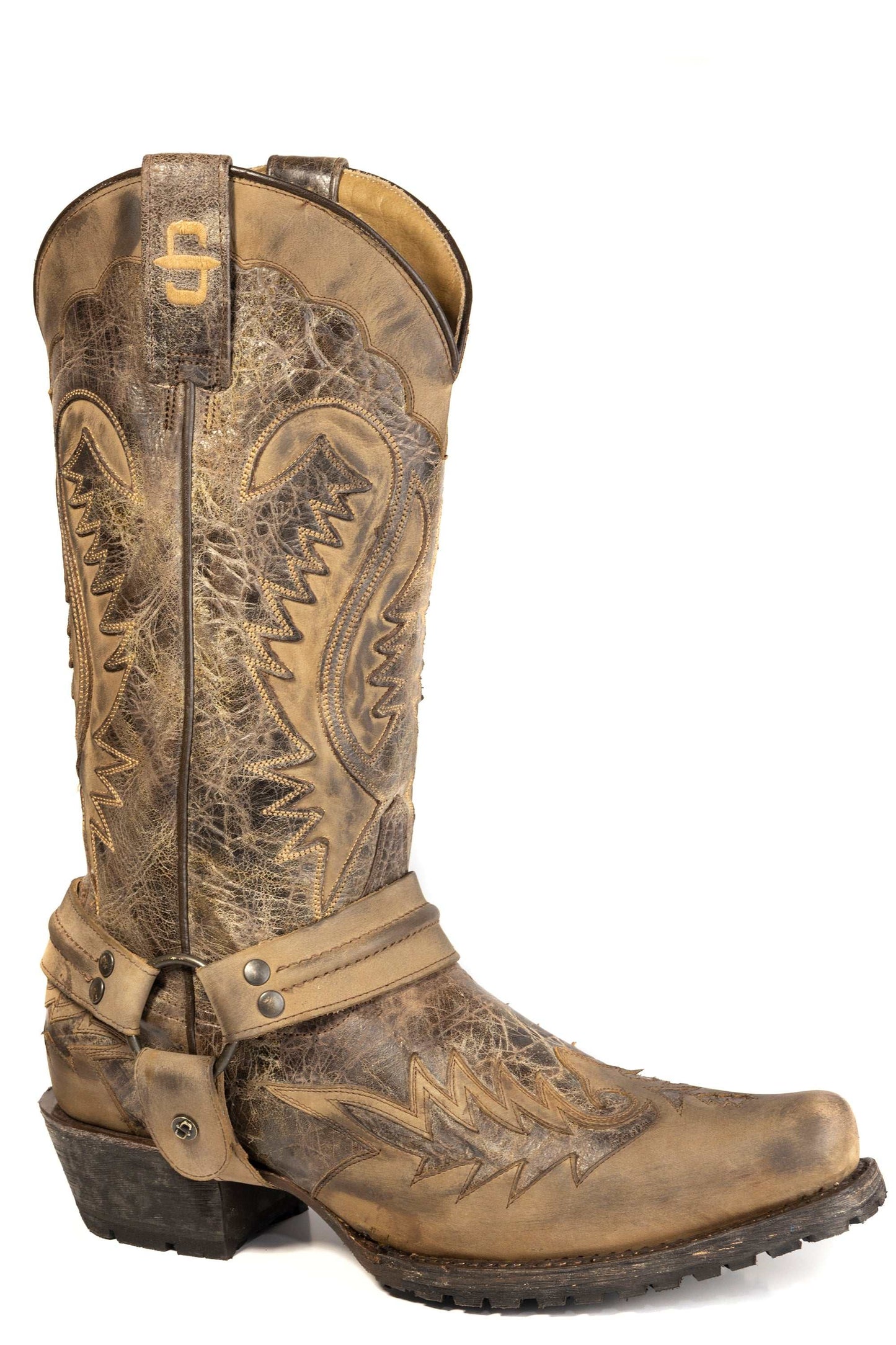 Men's Stetson Outlaw Leather Boots Handcrafted Square Toe Brown