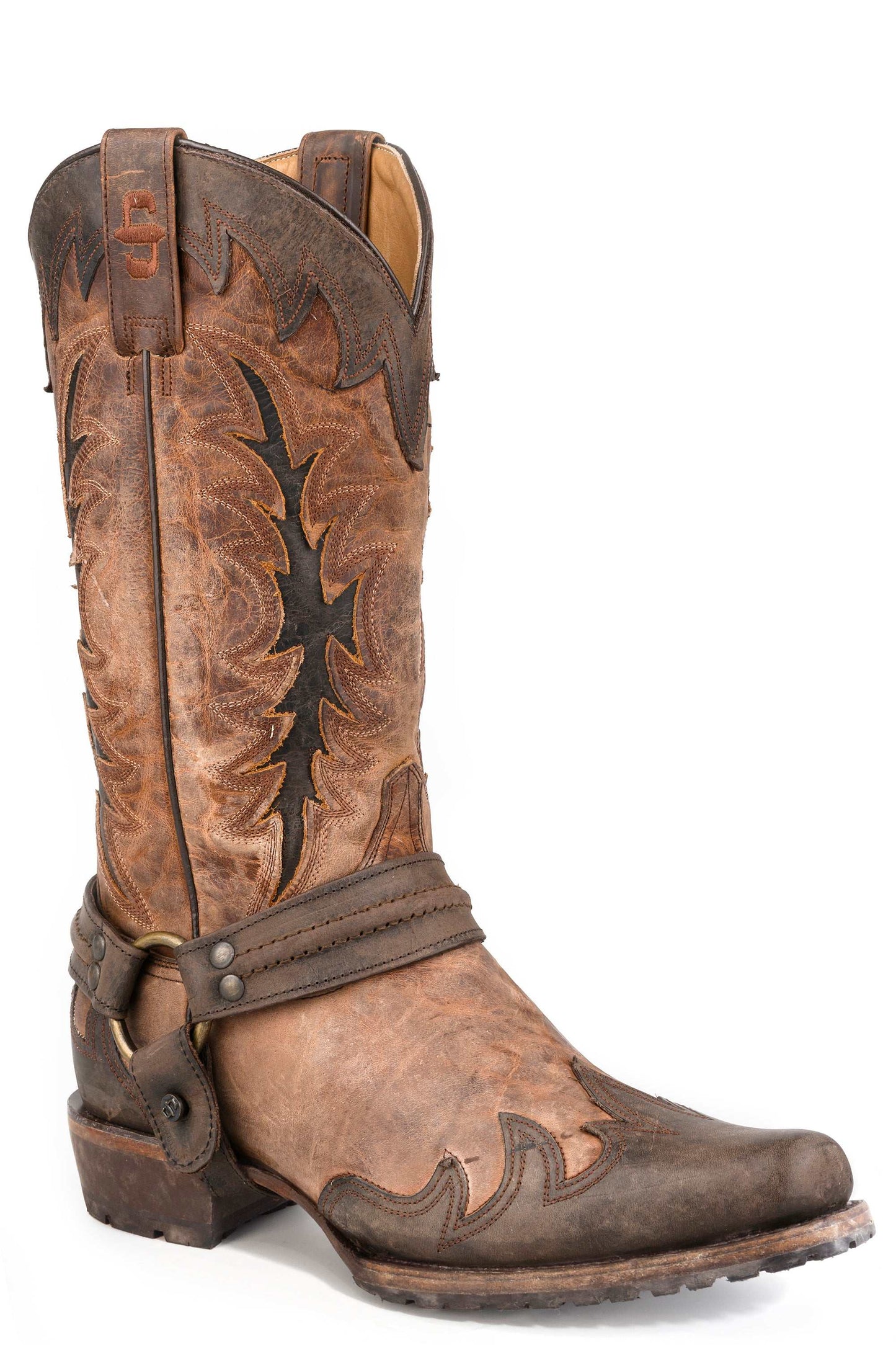 Men's Stetson Durango Lug Leather Boots Handcrafted Square Toe Tan