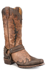 Men's Stetson Durango Lug Leather Boots Handcrafted Square Toe Tan