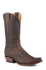 Men's Stetson Cassidy Goat Boots Handcrafted Snip Toe Brown