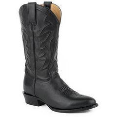 Men's Stetson Ames Leather Boots Handcrafted Black