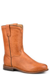 Men's Stetson Puncher Leather Boots Handcrafted Round Toe Tan