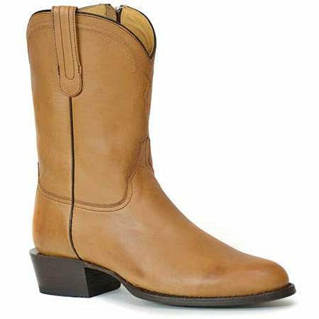 Men's Stetson Rancher Zip Leather Roper Boots Handcrafted Tan