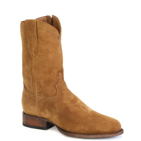 Men's Stetson Cash Roper Boots Round Toe Handcrafted Tan
