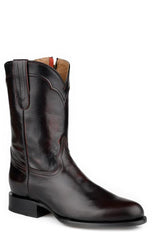Men's Stetson Cash Goat Boots Handcrafted Round Toe Black Cherry
