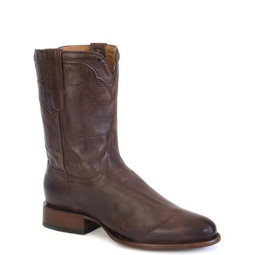 Botas Stetson Cash Roper para hombre con punta redonda, hechas a mano, color tostado