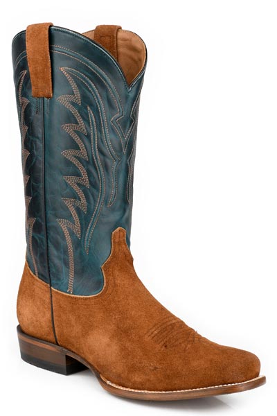 Botas Stetson Garrett para hombre con punta estrecha, hechas a mano en marrón