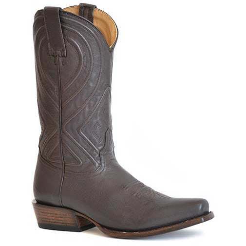 Stetson Mossman Herren Lederstiefel Handgefertigt Dunkelbraun
