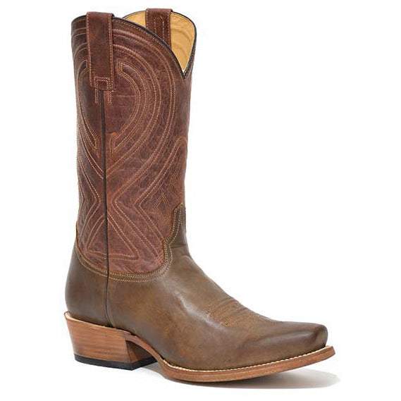Stetson Mossman Herren Lederstiefel Handgefertigt Geölt Braun