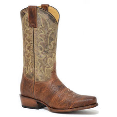 Men's Stetson Obediah Bison Boots Handcrafted Cognac
