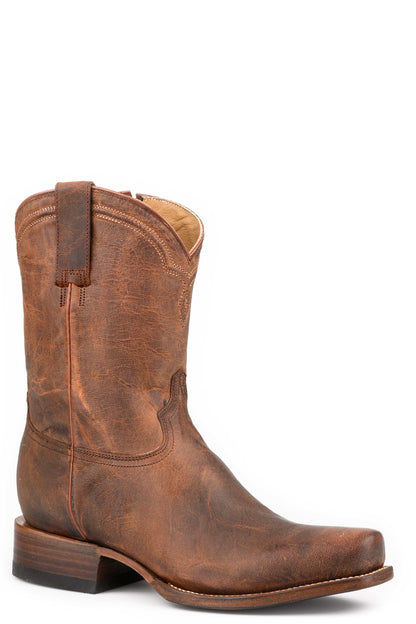 Men's Stetson Caldwell Goat Boots Handcrafted Square Toe Brown