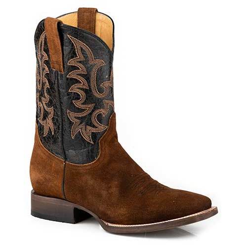 Stetson Obadiah Herren Lederstiefel Handgefertigtes Wildleder Braun