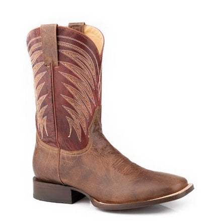 Men's Stetson Brody Boots Square Toe Handcrafted Brown