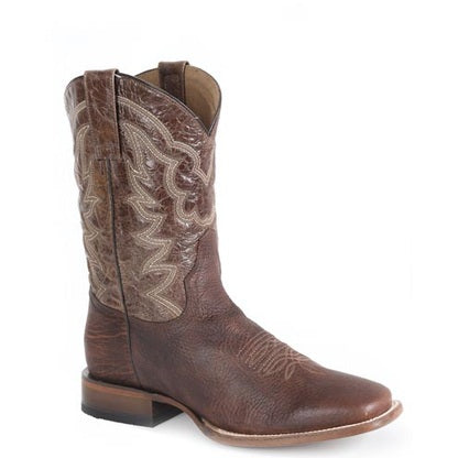 Men's Stetson Logan Boots Square Toe Handcrafted Brown