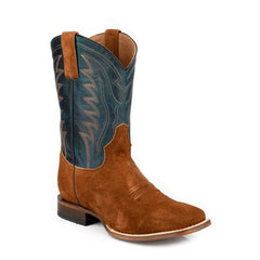 Men's Stetson Tripp Leather Boots Handcrafted Square Toe Brown