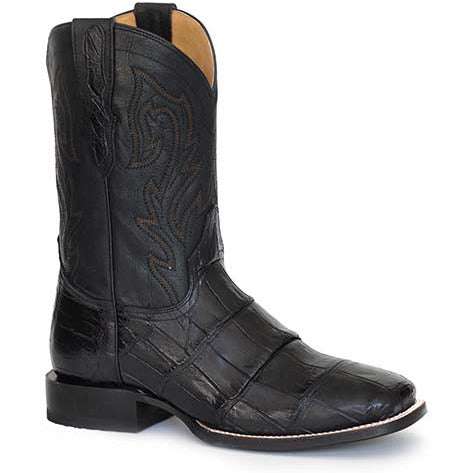 Stetson Alligator Boots für Herren, handgefertigt, Schwarz