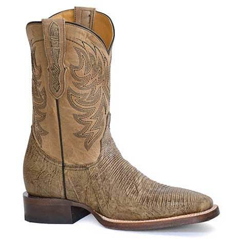 Men's Stetson Saurian Lizard Boots Handcrafted Brown