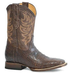 Men's Stetson Aces Alligator Boots Handcrafted Brown