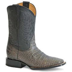Men's Stetson Aces Alligator Boots Handcrafted Burnished Gray