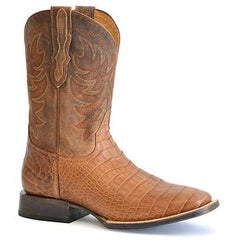 Men's Stetson Aces Alligator Boots Handcrafted Oiled Tan