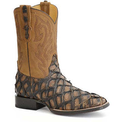 Men's Stetson Predator Pirarucu Tru-x System Boots Handcrafted Vintage Brown