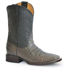 Men's Stetson Aces Alligator Tru-x System Boots Handcrafted Burnished Gray