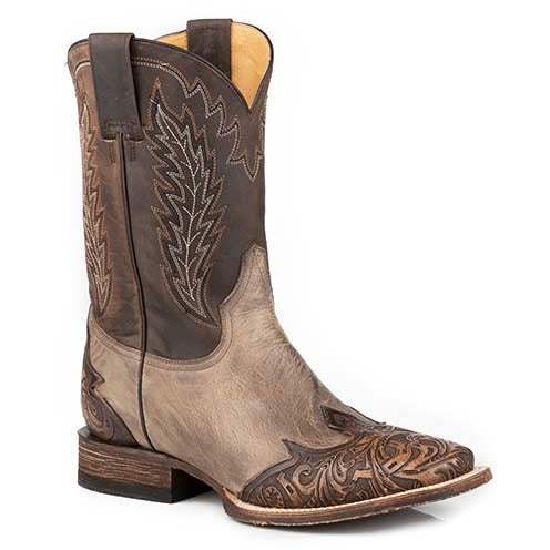 Stetson Blaze Handgefertigte Lederstiefel für Herren, handgefertigt, Hellbraun