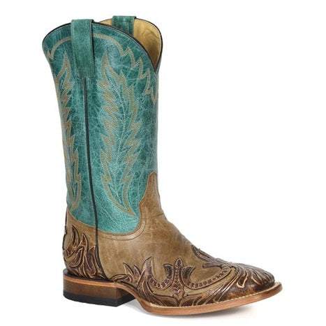 Men's Stetson Judson Boots Square Toe Handcrafted Brown