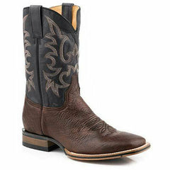 Men's Stetson Obadiah Bison Boots Handcrafted Oily Brown