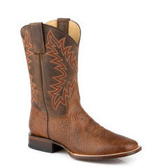 Men's Stetson Cole Boots Square Toe Handcrafted Tan